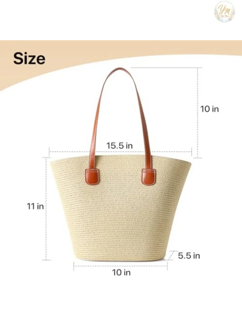 Straw Tote Bag for Women Summer Woven Handwoven Shoulder Beach Travel Purse